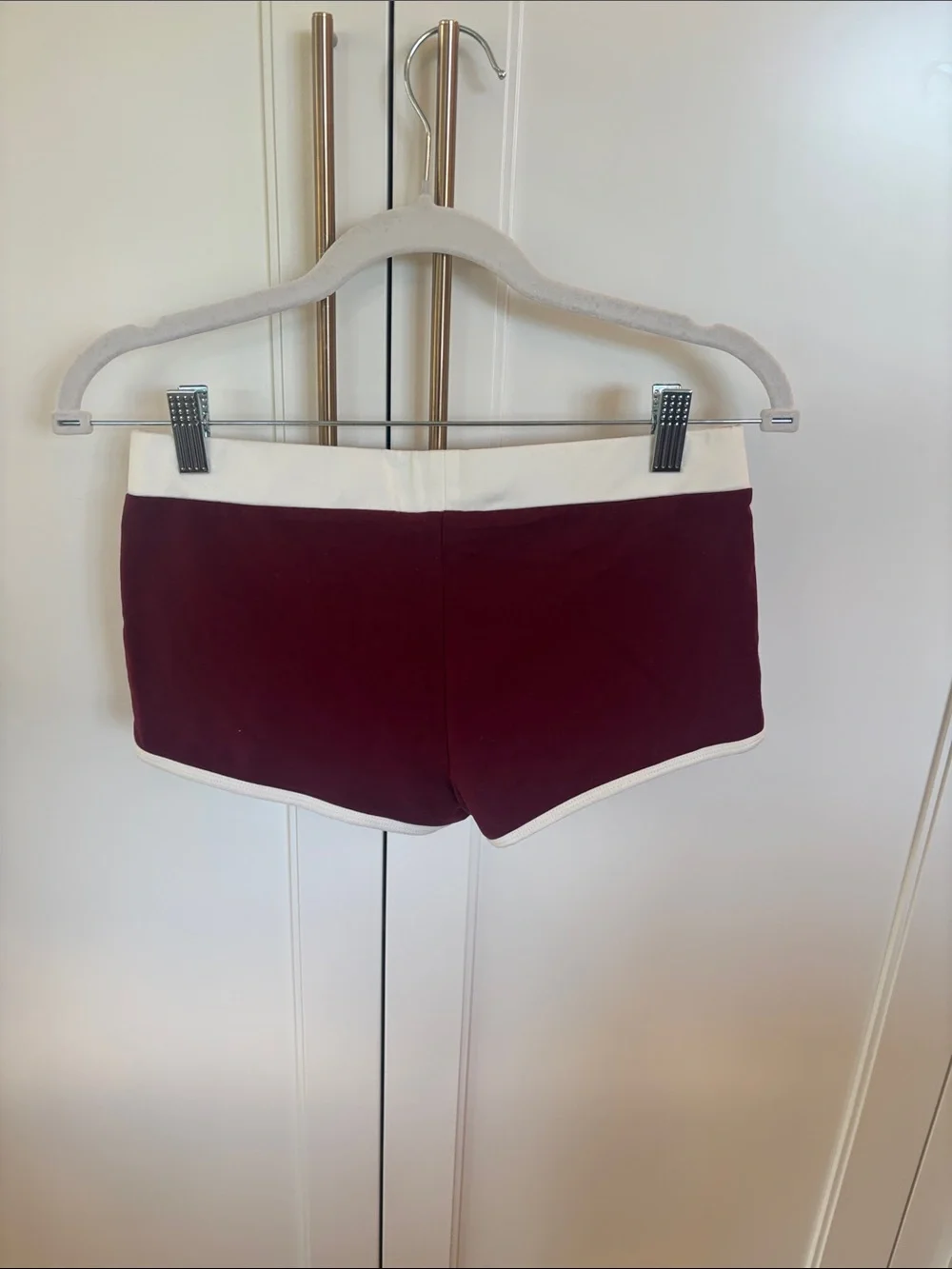 Edikted Maroon Athletic Lace-Up Trim Shorts